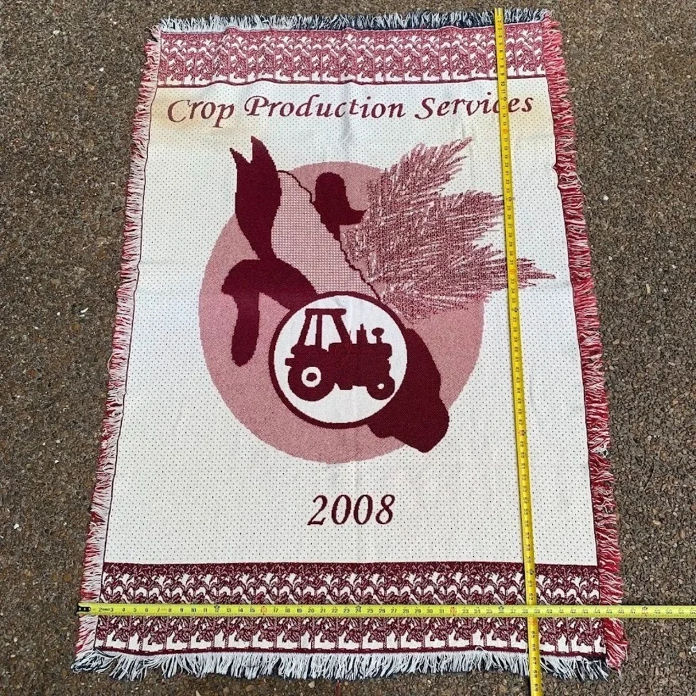 Crop‎ Production Services 2008 Woven Throw Blanket Tapestry Farming Corn Tractor